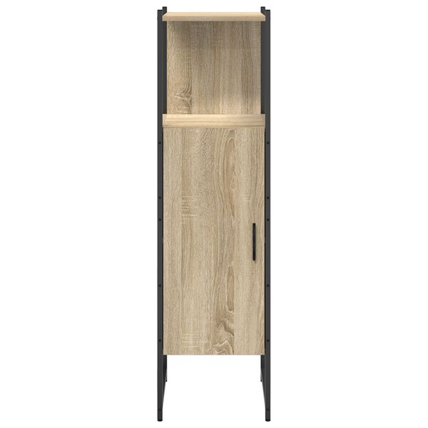 vidaXL Ντουλάπι Μπάνιου Μπεζ 33 x 33 x 120.5 εκ. Επεξεργασμένο ξύλο