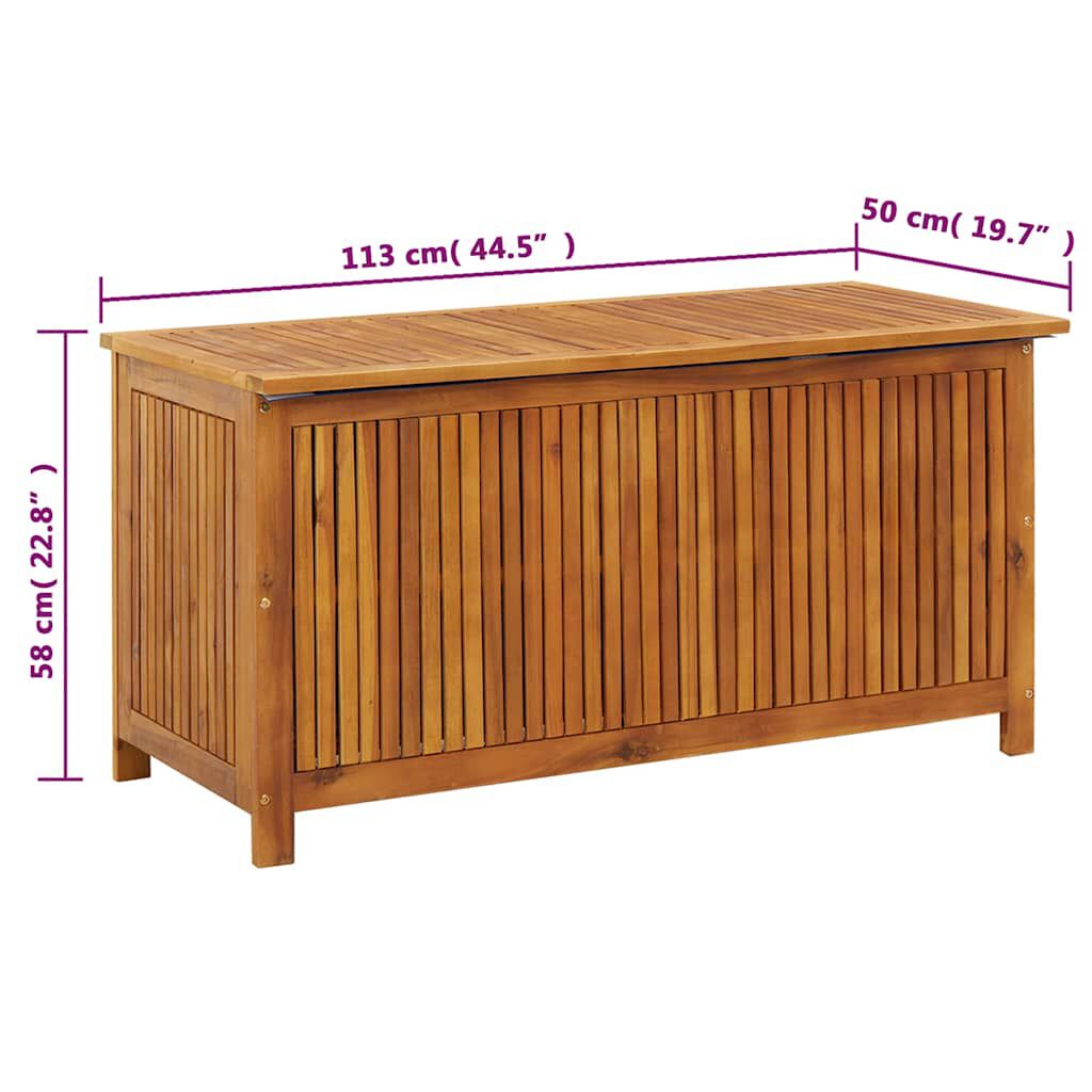 vidaXL Μπαούλο Αποθήκευσης Κήπου 113x50x58 εκ. από Μασίφ Ξύλο Ακακίας
