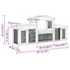 vidaXL Κλουβί Κουνελιών Μεγάλο Γκρι/Λευκό 201 x 45 x 85 εκ. Ξύλινο