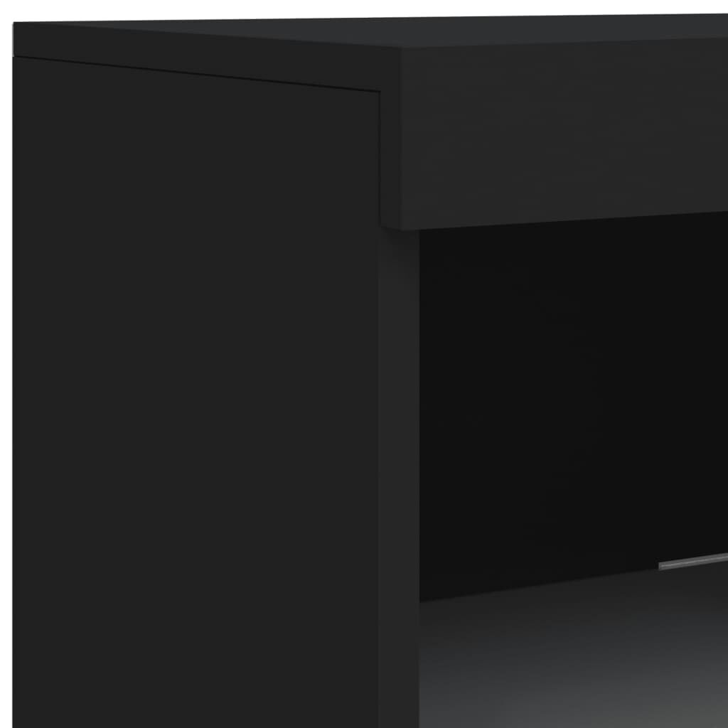 vidaXL Μπουφές με Φώτα LED Μαύρος 181,5 x 37 x 100 εκ.