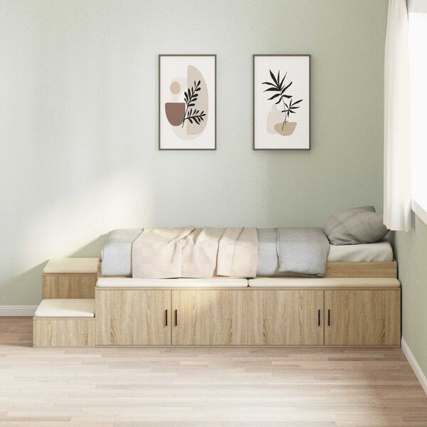 vidaXL Κρεβάτι Αποθήκευσης Οξιά Σονομα 100x200 cm