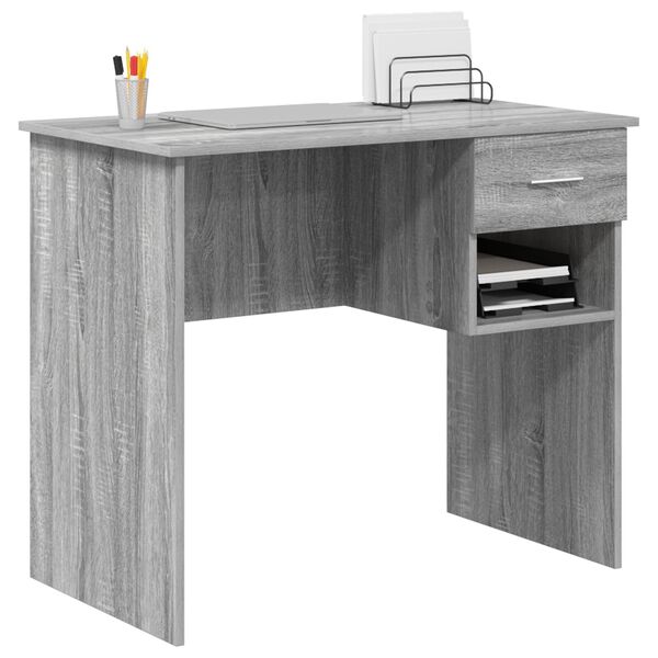 vidaXL Γραφείο Γκρι sonoma 90 x 49.5 x 75 εκ. Επεξεργασμένο ξύλο