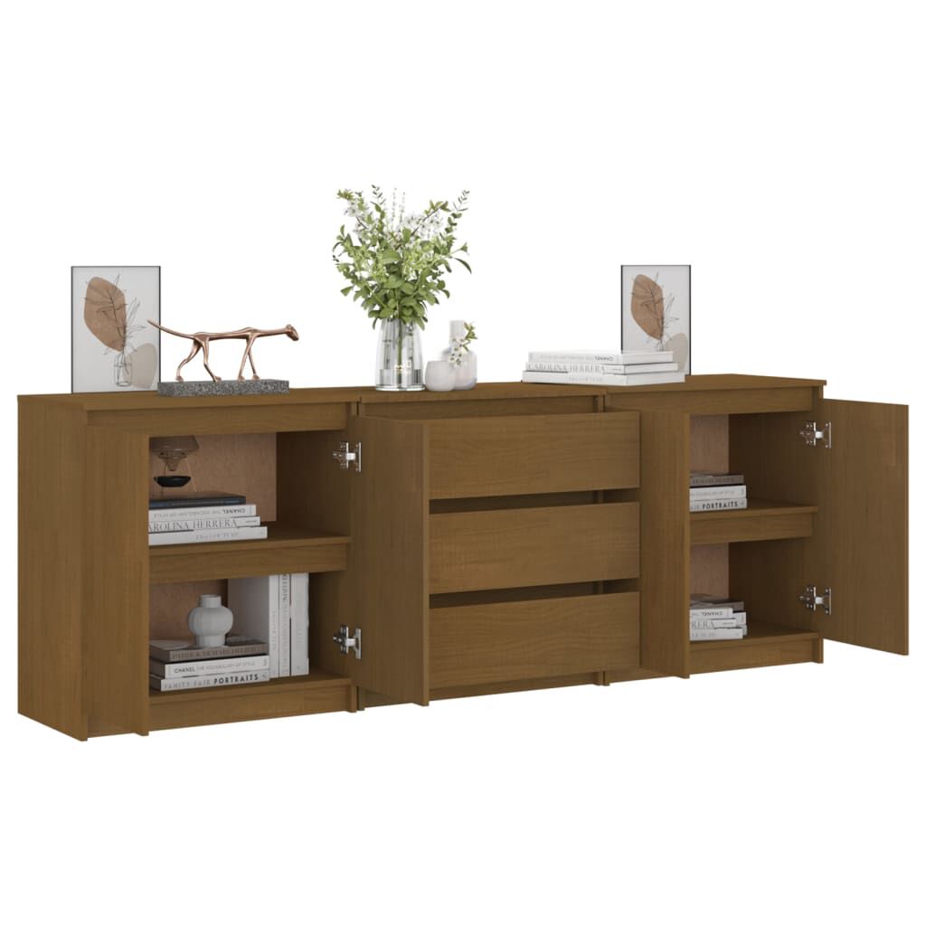 vidaXL Βοηθητικό Nτουλάπι Καφέ Μελί 180x36x65 εκ από Μασίφ Ξύλο Πεύκου
