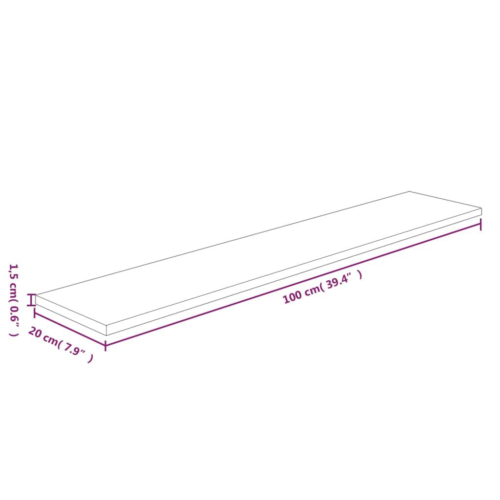 vidaXL Ράφι 100x20x1,5 εκ. από Ακατέργαστο Μασίφ Ξύλο Δρυός