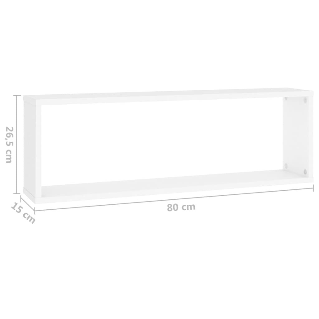 vidaXL Ράφια Κύβοι Τοίχου 6 τεμ. Λευκά 80 x 15 x 26,5 εκ. Μοριοσανίδα