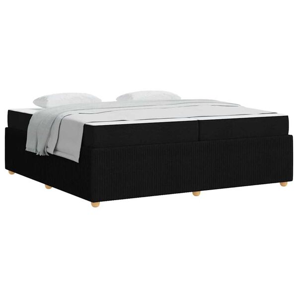 vidaXL Σκελετός κρεβατιού με στρώμα Μαύρο 200 x 200 cm ύφασμα