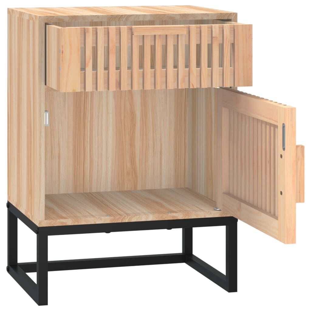 vidaXL Κομοδίνα 2 τεμ. 40x30x55,5 εκ Επεξεργασμένο Ξύλο & Σίδερο
