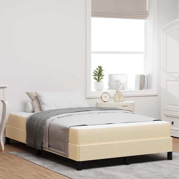vidaXL Κρεβάτι με ελατήρια Άλλο Κρεμ 120 x 190 cm ύφασμα