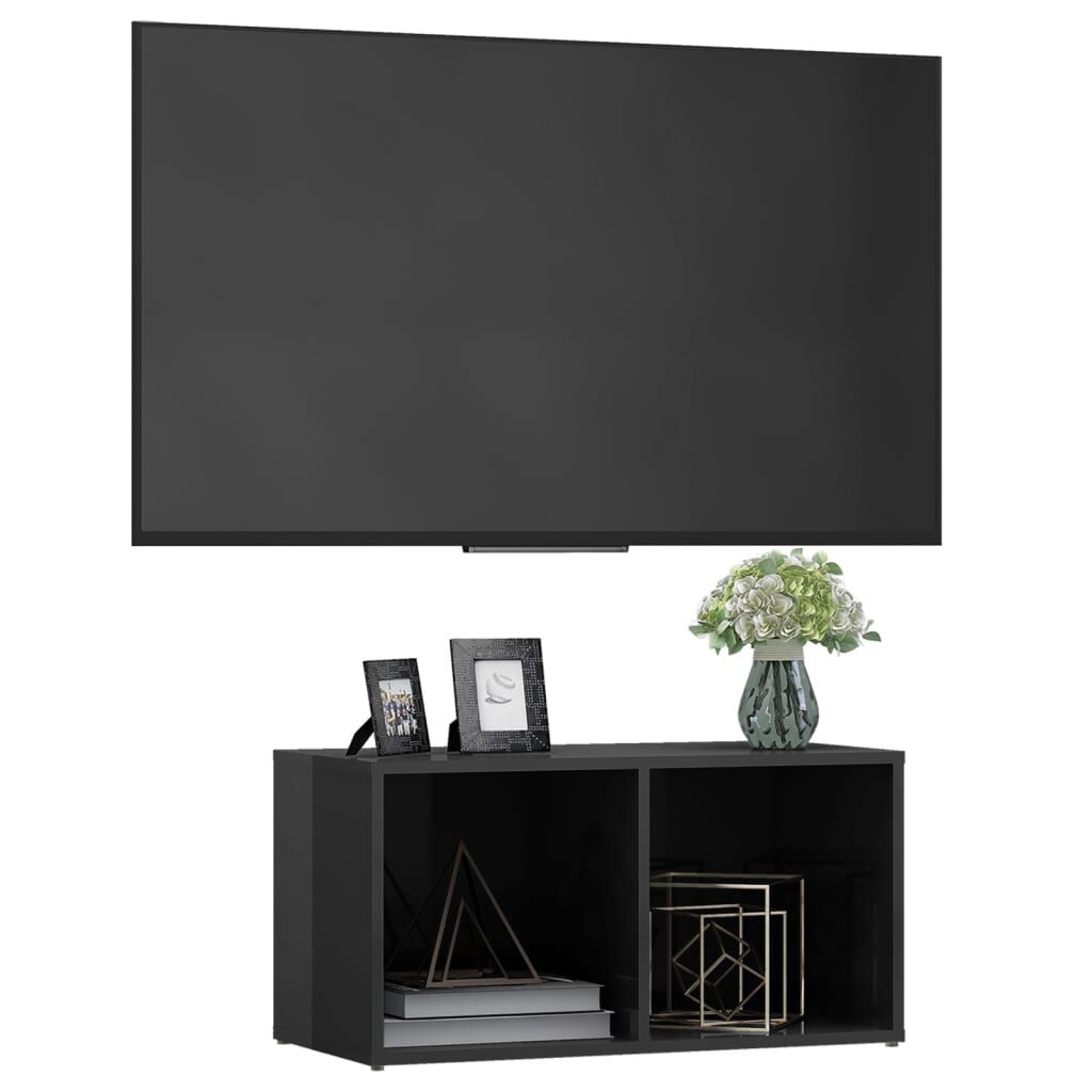 vidaXL Έπιπλο Τηλεόρασης Γυαλιστερό Γκρι 72x35x36,5 εκ. Επεξ. Ξύλο