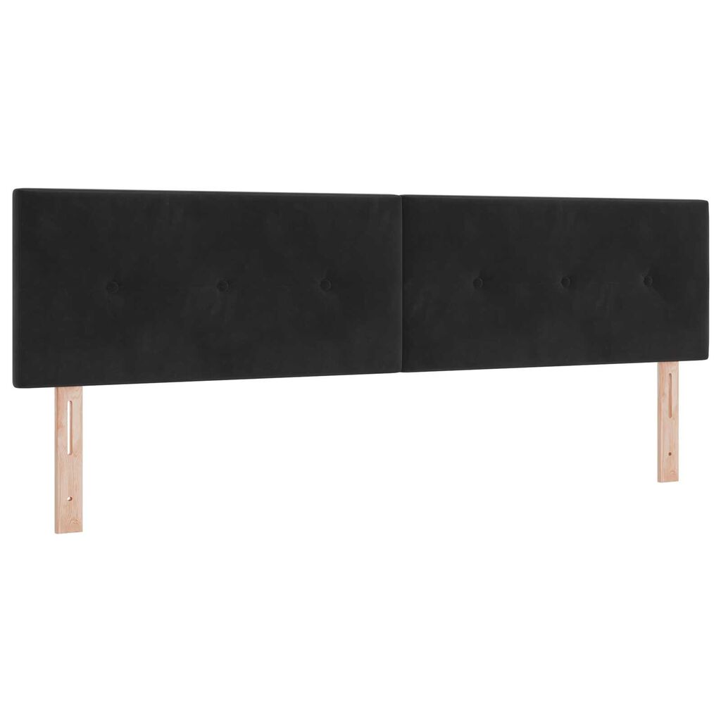vidaXL Κρεβάτι Box Spring με Στρώμα & LED Μαύρο 180x200 εκ Βελούδο