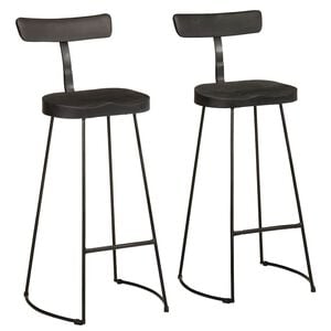 vidaXL Bar Stools 2 &tau;&epsilon;&mu;ά&chi;&iota;&alpha; &Mu;&alpha;ύ&rho;&omicron; 49x43x103 cm &Sigma;&tau;&epsilon;&rho;&epsilon;ό &xi;ύ&lambda;&omicron; Mango