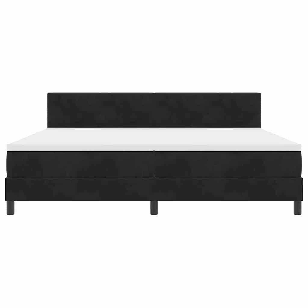 vidaXL Κρεβάτι με ελατήρια με στρώμα Μαύρο 200 x 200 cm Βελούδο