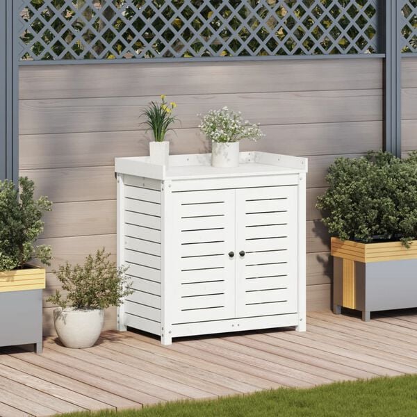 vidaXL Τραπέζι Κηπουρικής με Ράφια 82,5x50x86,5 εκ. Μασίφ Ξύλο Πεύκου