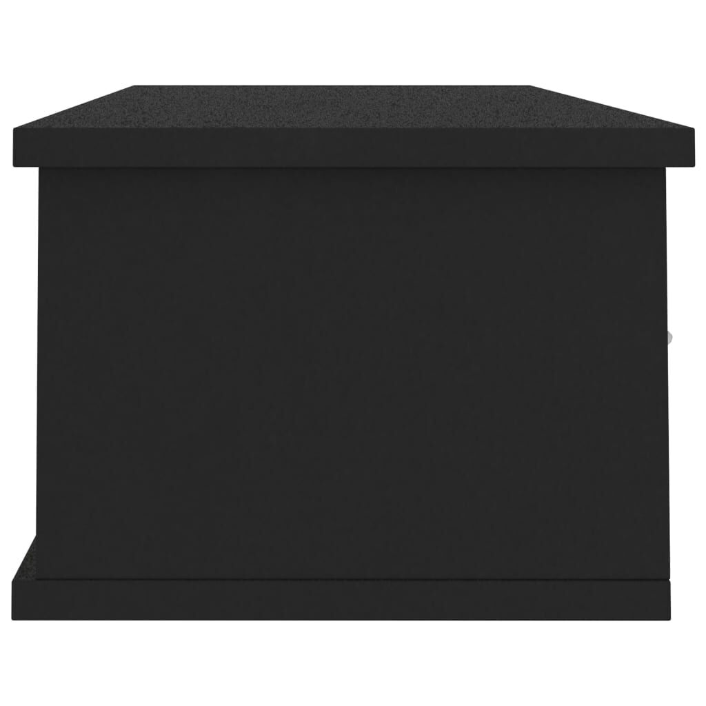 vidaXL Ράφι Τοίχου με Συρτάρια Μαύρο 88 x 26 x 18,5 εκ. από Επεξ. Ξύλο