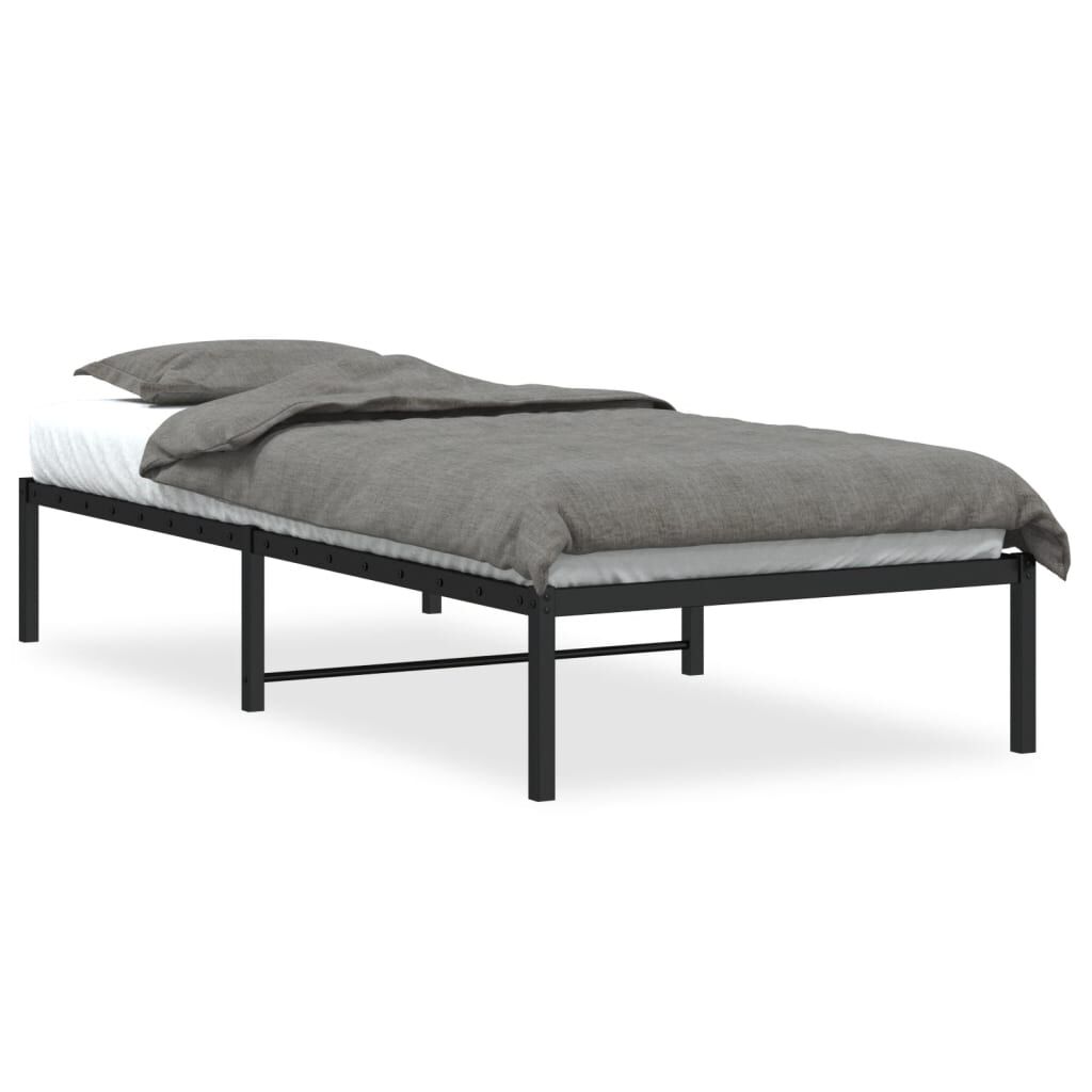vidaXL Μεταλλικό πλαίσιο κρεβατιού Μαύρο 90x200 cm