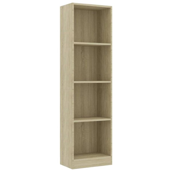 vidaXL Βιβλιοθήκη με 4 Ράφια Sonoma Δρυς 40x24x142 εκ. Επεξ. Ξύλο