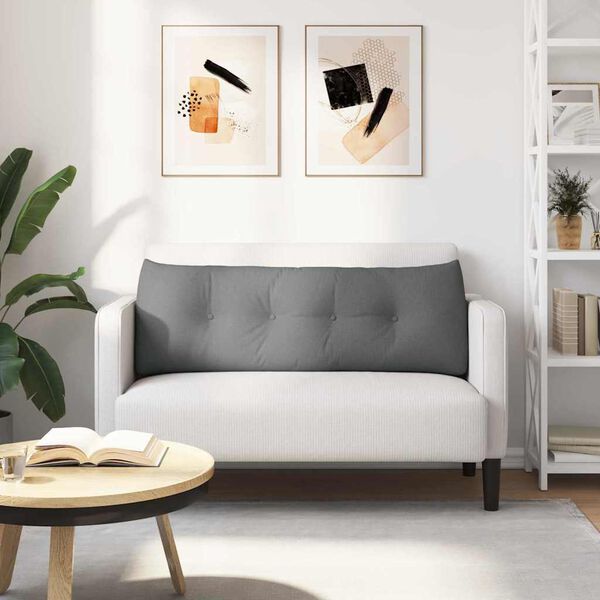 vidaXL Μαξιλάρι Πλάτης Σκούρο Γκρι 140 x 24 x 50 εκ ύφασμα