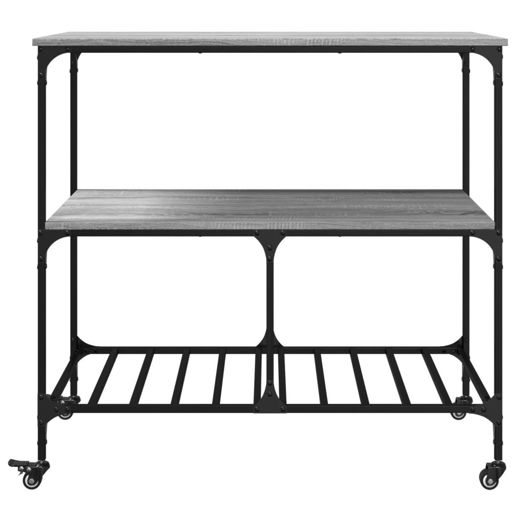 vidaXL Τρόλεϊ Κουζίνας Sonoma Γκρι 100x50x95 εκ. Επεξεργασμένο Ξύλο