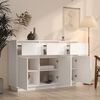 vidaXL Μπουφές Λευκός 110 x 34 x 75 εκ. από Μασίφ Ξύλο Πεύκου
