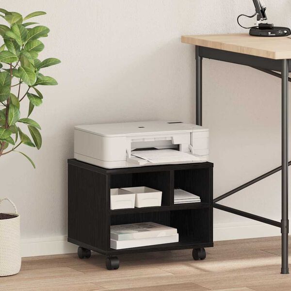 vidaXL Σταντ Εκτυπωτή Μαύρη Οξυά 41 x 32 x 33.5 εκ. Επεξεργασμένο ξύλο
