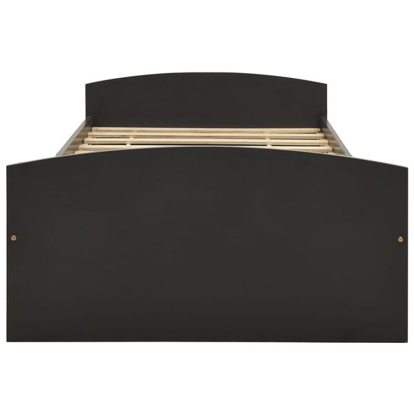 vidaXL Πλαίσιο Κρεβατιού 2 Συρτάρια Γκρι 90x200εκ. Μασίφ Ξύλο Πεύκου