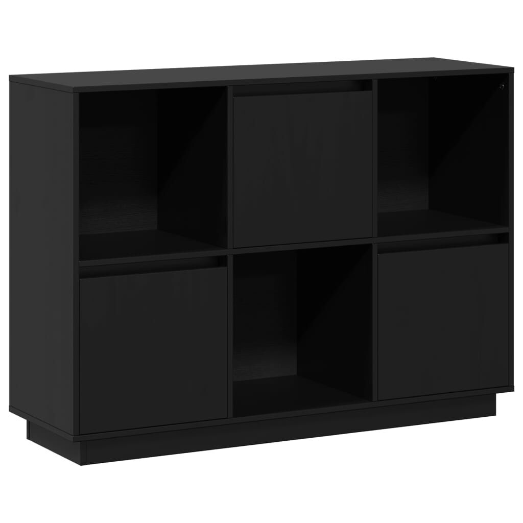 vidaXL Ντουλάπι Μαύρος 110,5x35x80 εκ. από Μασίφ Ξύλο Πεύκου
