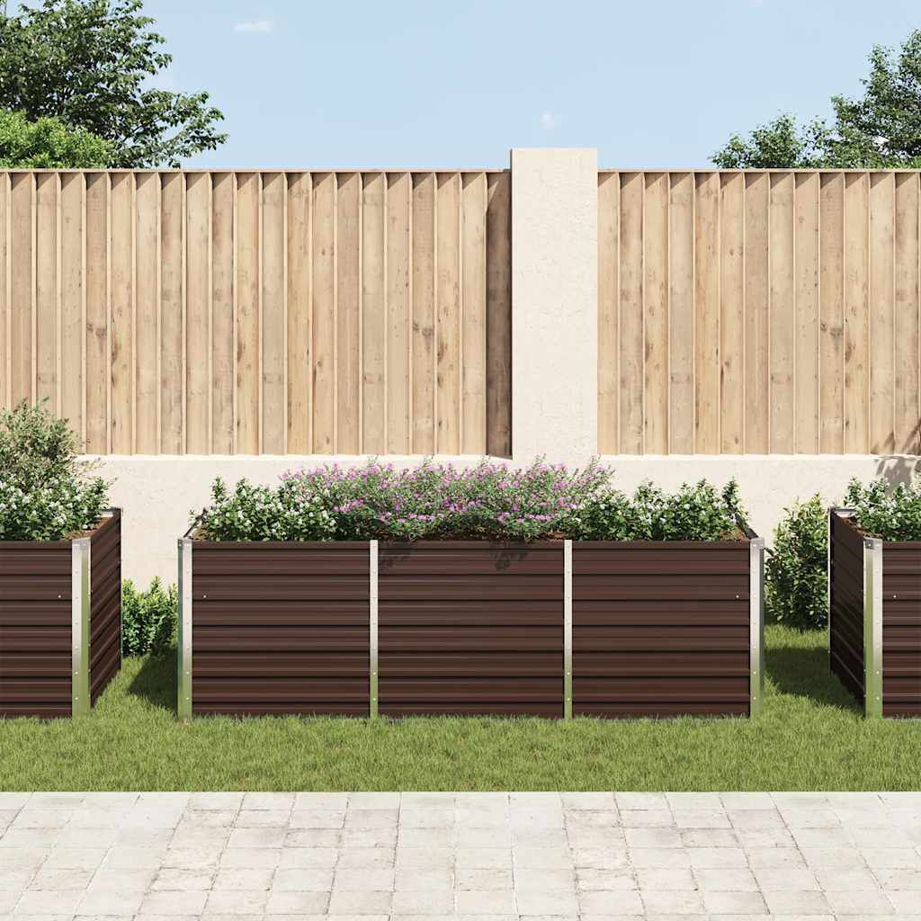 vidaXL Ζαρντινιέρα Υπερυψωμένη Καφέ 240x80x77 εκ. Γαλβανισμ. Χάλυβας