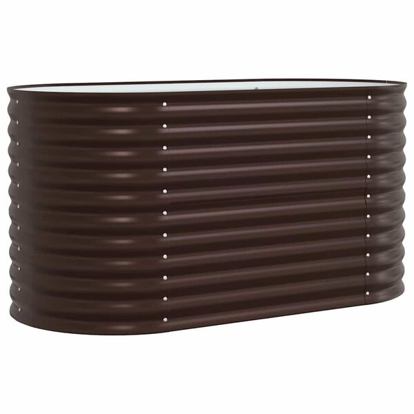 vidaXL Υπερυψωμένη Ζαρντινιέρα Καφέ 160 x 80 x 81 cm Ατσάλι
