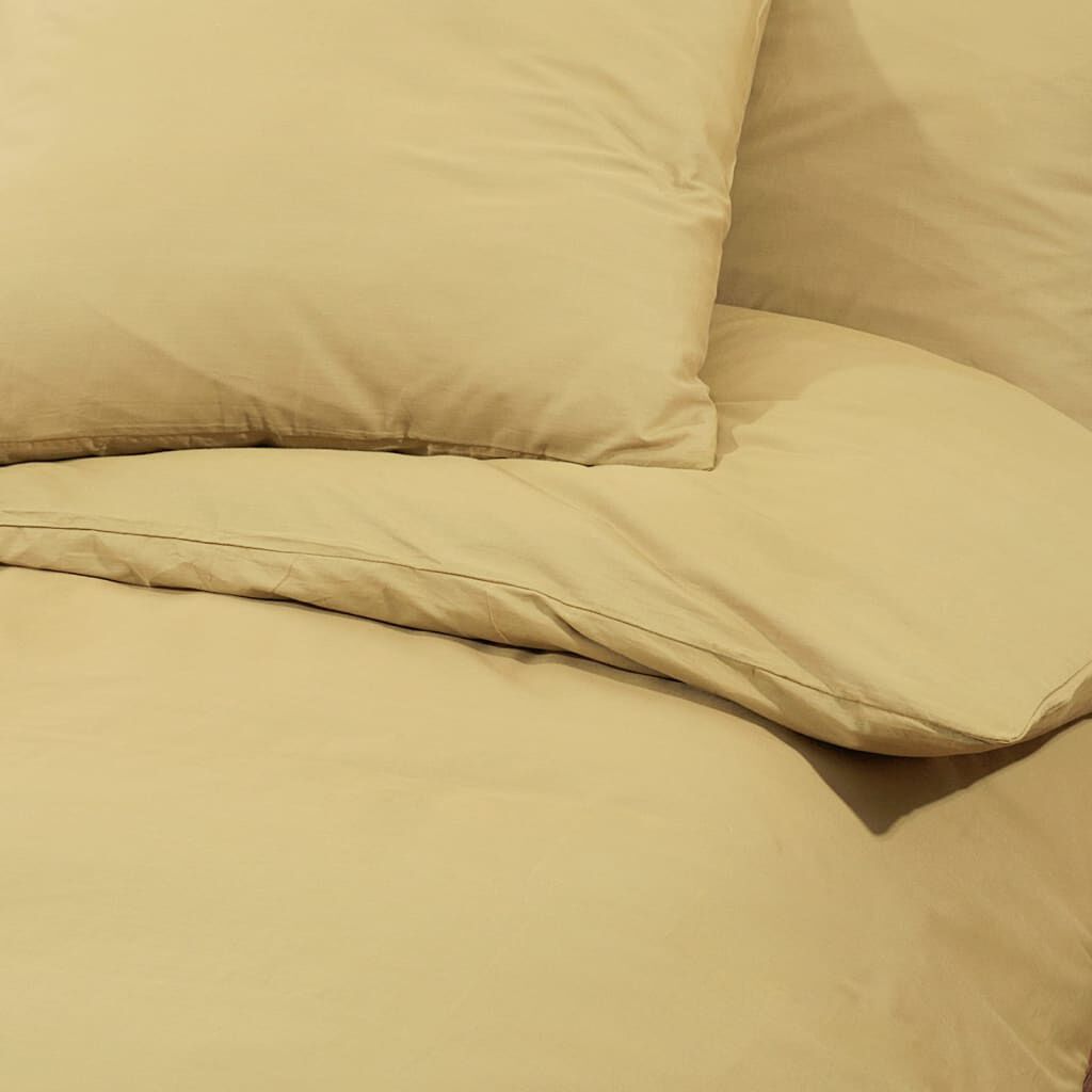 vidaXL Σετ Παπλωματοθήκης Taupe 200 x 200 εκ. Βαμβακερό