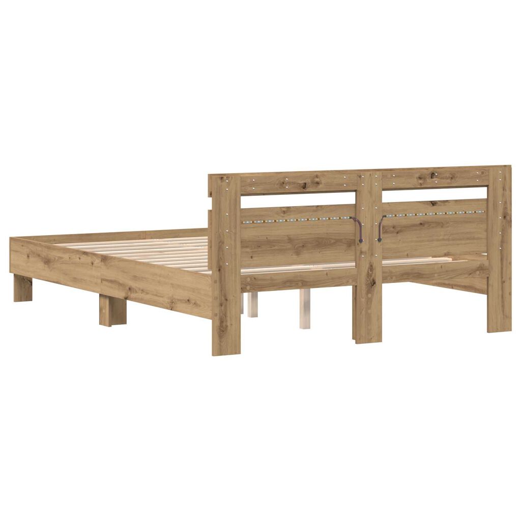vidaXL Σκελετός Κρεβατιού artisan δρυς 150 x 200 cm Επεξεργασμένο ξύλο