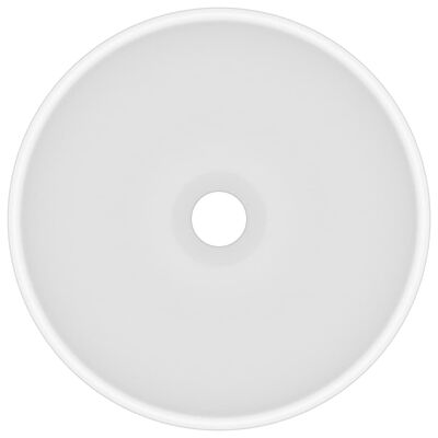 vidaXL Νιπτήρας Πολυτελής Στρογγυλός Λευκό Ματ 32,5x14 εκ. Κεραμικός