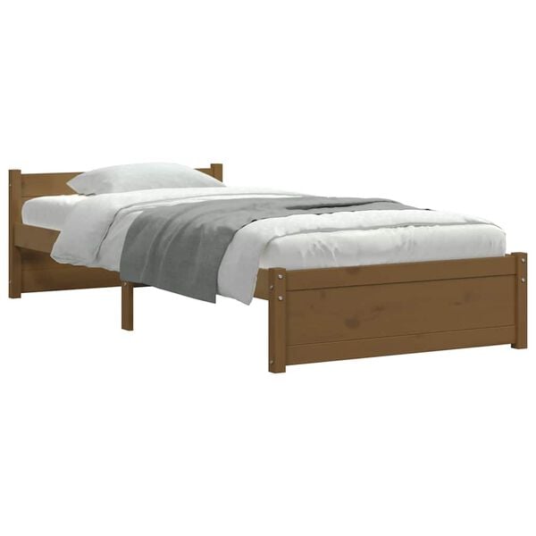 vidaXL Πλαίσιο Κρεβατιού Μελί 75x190 εκ. Ξύλο Πεύκου Small Single