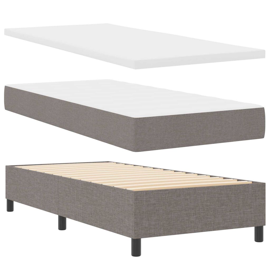 vidaXL Κρεβάτι Box Spring με Στρώμα Ταμπά 80x200 εκ. Υφάσμα