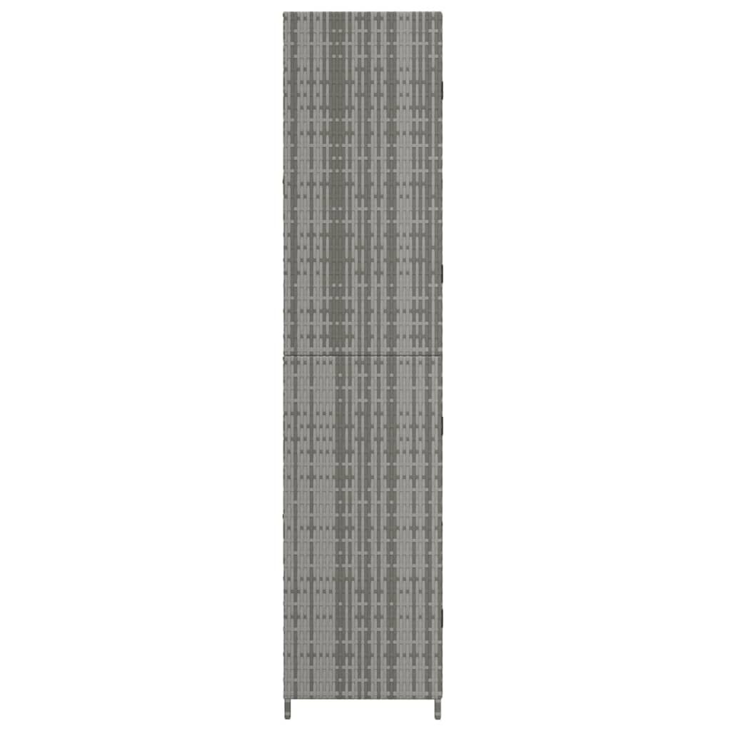 vidaXL Ντουλάπι Αποθήκευσης Κήπου Γκρι 59x40x180 εκ. από Συνθ. Ρατάν