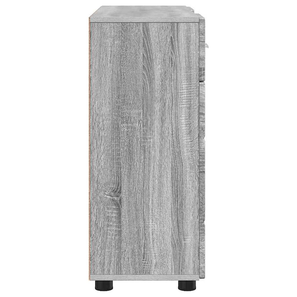 vidaXL Πλαϊνό γραφείο με συρτάρι Γκρι sonoma 88.5 x 30.5 x 73 εκ