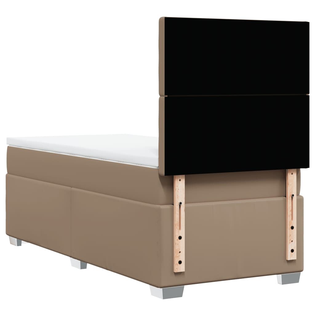 vidaXL Κρεβάτι Boxspring με Στρώμα Καπουτσίνο 80x200 εκ. Συνθ. Δέρμα