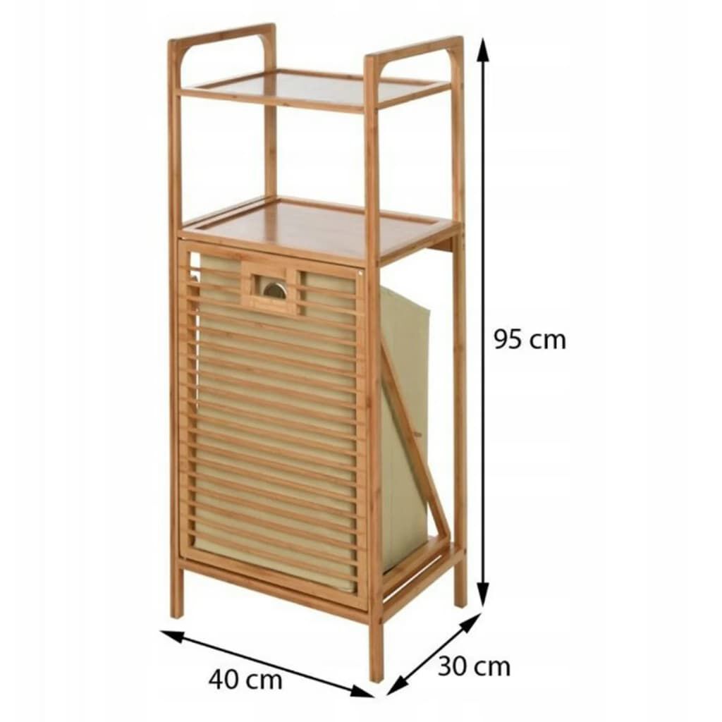 Bathroom Solutions Καλάθι Άπλυτων με 2 Ράφια 95 εκ. από Μπαμπού