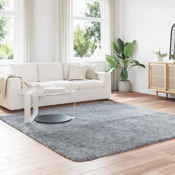 vidaXL Χαλί Shaggy με Ψηλό Πέλος NAVARRA Ανοιχτό Γκρι 240x240 εκ.