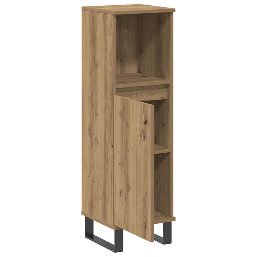 vidaXL Ντουλάπι μπάνιου Δρυς τεχνίτης 30x30x100 cm Κατασκευασμένο ξύλο