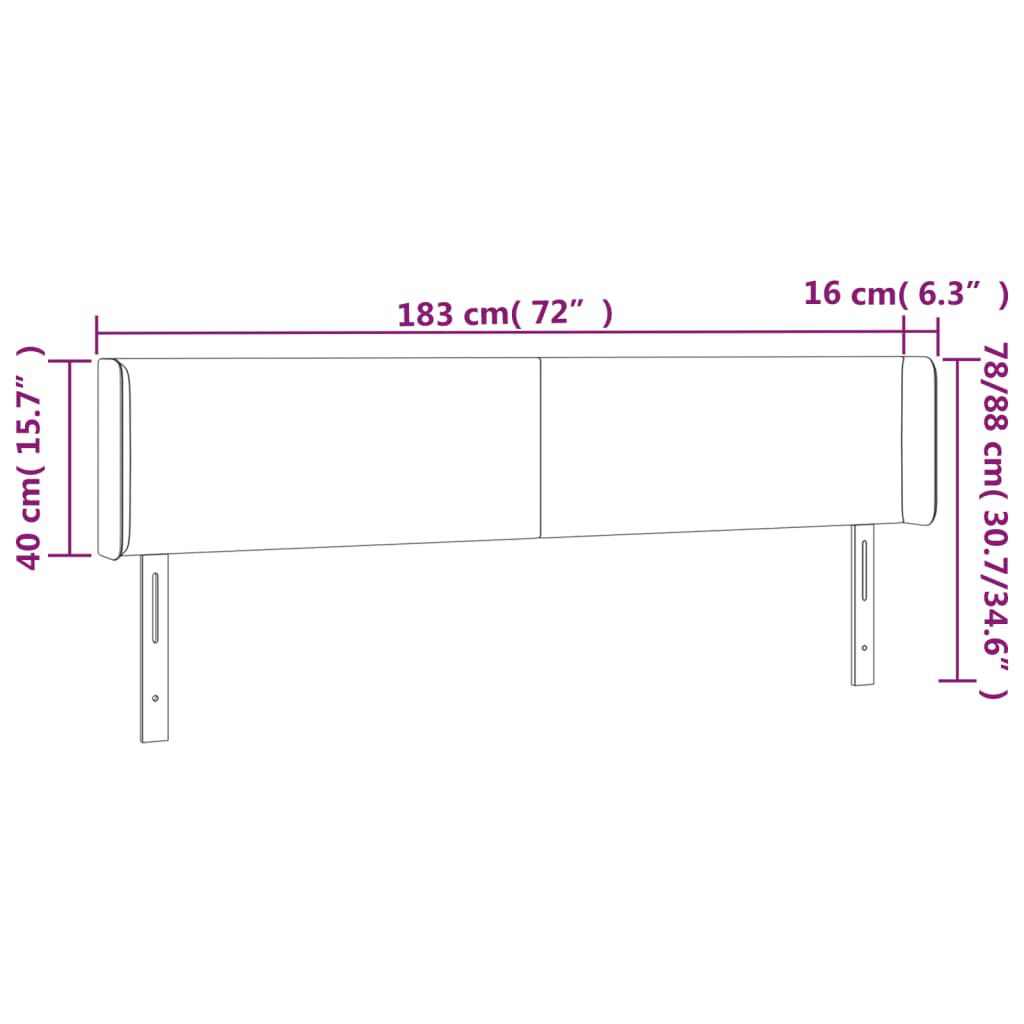 vidaXL Κεφαλάρι με Πτερύγια Σκούρο Πράσινο 183x16x78/88 εκ. Βελούδινο