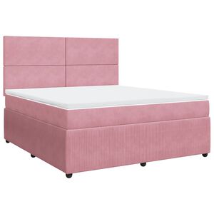vidaXL &Kappa;&rho;&epsilon;&beta;ά&tau;&iota; Boxspring &mu;&epsilon; &Sigma;&tau;&rho;ώ&mu;&alpha; &Rho;&omicron;&zeta; 180x200 &epsilon;&kappa;. &Beta;&epsilon;&lambda;&omicron;ύ&delta;&iota;&nu;&omicron;