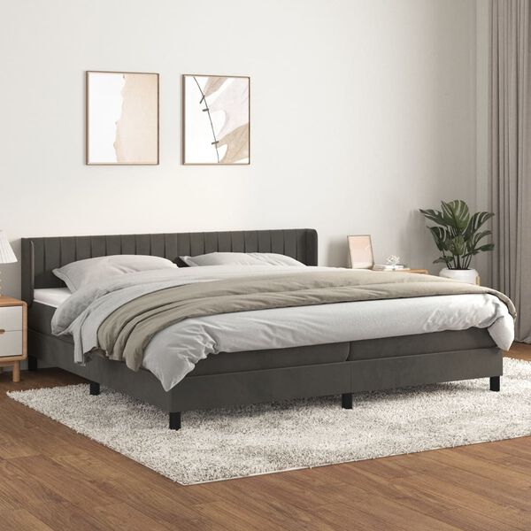 vidaXL &Kappa;&rho;&epsilon;&beta;ά&tau;&iota; Boxspring &mu;&epsilon; &Sigma;&tau;&rho;ώ&mu;&alpha; &Sigma;&kappa;&omicron;ύ&rho;&omicron; &Gamma;&kappa;&rho;&iota; 200x200 &epsilon;&kappa;. &Beta;&epsilon;&lambda;&omicron;ύ&delta;&iota;&nu;&omicron;