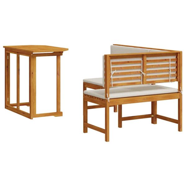 vidaXL Σετ Παγκάκι Κήπου 2 pcs Καφέ Μασίφ ξύλο ακακίας