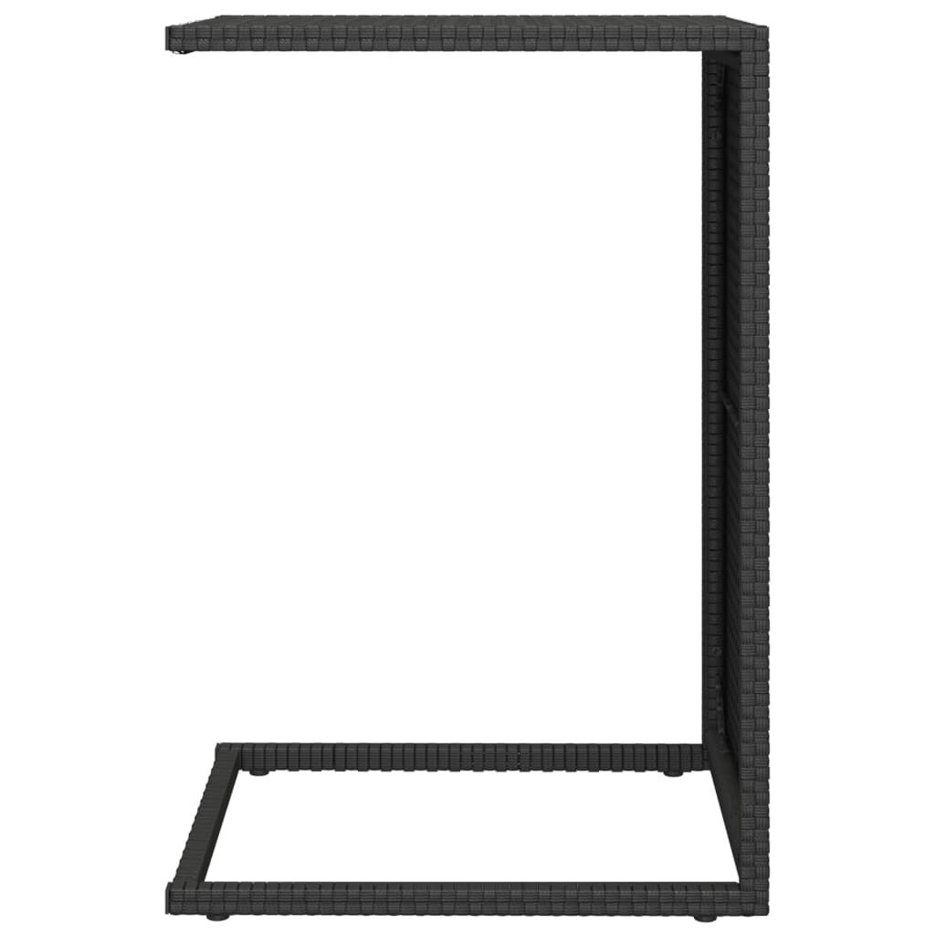 vidaXL Τραπέζι Πτυσσόμενο Γ Μαύρο 40 x 35 x 60 εκ. από Συνθετικό Ρατάν