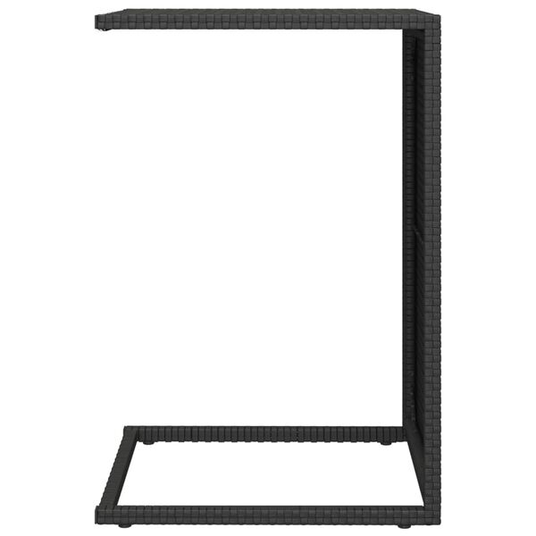 vidaXL Τραπέζι Πτυσσόμενο Γ Μαύρο 40 x 35 x 60 εκ. από Συνθετικό Ρατάν
