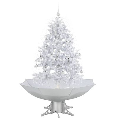 vidaXL Χριστουγεννιάτικο Δέντρο που Χιονίζει Λευκό 140 εκ. με Βάση