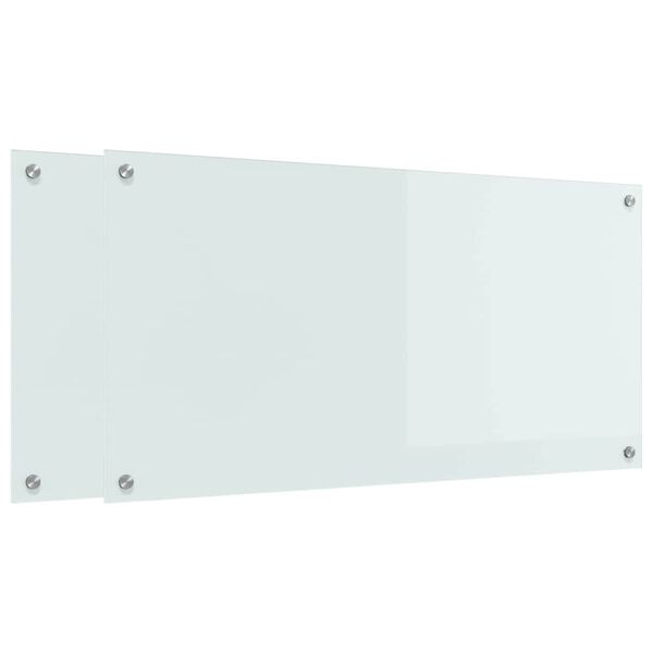 vidaXL Πίσω Πάνελ Κουζίνας Λευκό 100 x 50 cm σκληρυμένο γυαλί