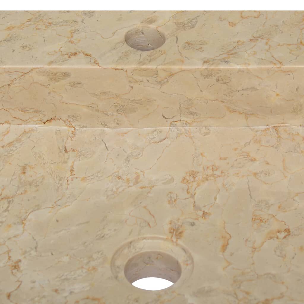 vidaXL Νιπτήρας Κρεμ 40 x 40 x 12 εκ. Μαρμάρινος