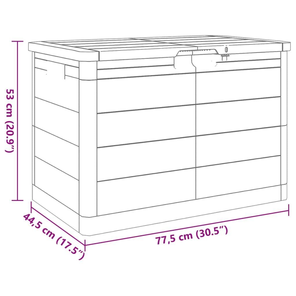 vidaXL Κουτί Μαξιλαριών Εξ Χώρου Γκρι 77,5x44,5x53εκ Πολυπροπυλένιο
