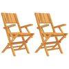 vidaXL Καρέκλες Κήπου Πτυσσόμενες 2 τεμ. 55x61x90 εκ. Μασίφ Ξύλο Teak